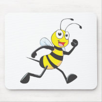 Cute Bee Cartoon Running Jogging Walking Shirt Mousepad