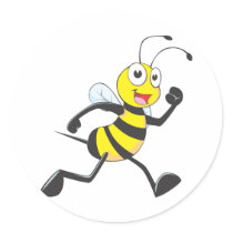 Cute Bee Cartoon Running Jogging Walking Shirt Stickers
