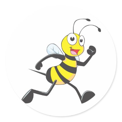 Cute Bee Cartoon Running Jogging Walking Shirt Stickers by graphicdesigner