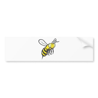 Cute Bee Flying Insect Bumper Sticker by graphicdesigner