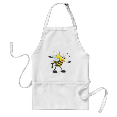 Cute Bee Mom Mum Playing with Daughter Aprons by graphicdesigner