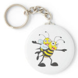 Cute Bee Mom Mum Playing with Daughter Keychain