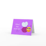 Cute Bee Personalized Child's Notecard