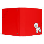 Cute Bichon Frise Cartoon Red Paw Print 3 Ring Binder