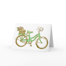 Cute Bicycle with Tulips Cards