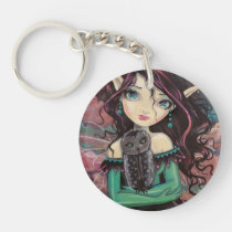 Cute Big-Eye Gothic Fairy and Owl key chains
