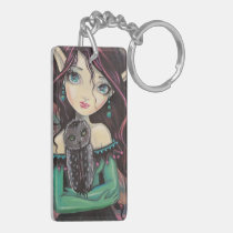 Cute Big-Eye Gothic Fairy and Owl key chains
