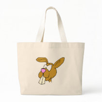 cute big teeth brown bunny rabbit canvas bags