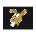 cute big teeth brown bunny rabbit postcard