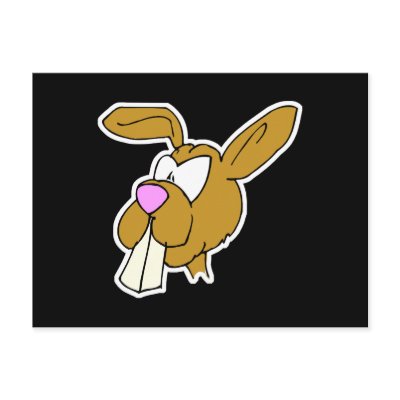 cute big teeth brown bunny rabbit postcard by doonidesignsanimals