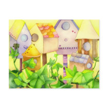 Cute Bird House Moving Announcements Postcards