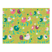 Cute Bird Pattern One Postcard