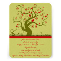 Cute Bird Swirl Christmas Party Invitations