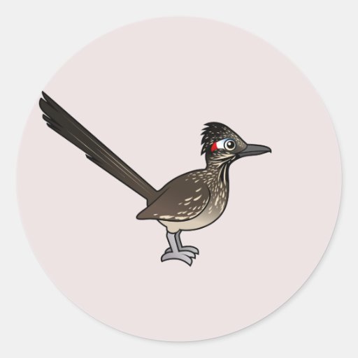 Cute Birdorable Roadrunner Round Stickers