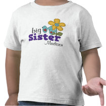 Cute Birds Daisy Flower Big Sister t-shirts