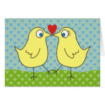 Cute Birds in Love Folk Illustration Cards