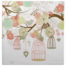 cute birds printed napkin 