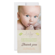 Cute Birds Thank You Note Baby Photo Template
