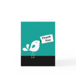 Cute Birdy Thank You Note (teal)