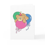 Cute Birthday Balloon Bear Greeting Cards