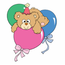 Cute Birthday Balloon Bear Photo Sculpture