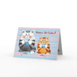 Cute birthday card with cupcakes eating cats