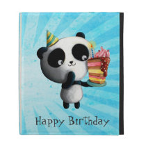 Cute Birthday Panda with Cake caseable cases