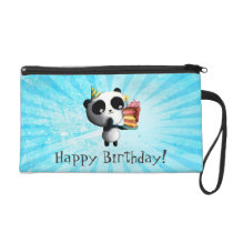 Cute Birthday Panda with Cake bagettes bags