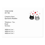 Cute Black and Grey Cats, with Hearts. Business Card