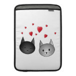 Cute Black and Grey Cats, with Hearts. Sleeve For MacBook Air