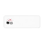Cute Black and Grey Cats, with Hearts. Labels