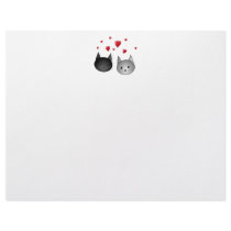 Cute Black and Grey Cats, with Hearts. Letterhead Template
