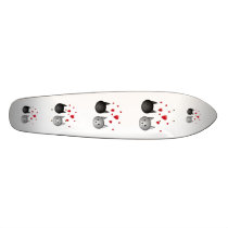 Cute Black and Grey Cats, with Hearts. Custom Skate Board