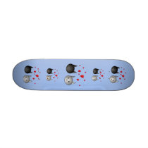 Cute Black and Grey Cats, with Hearts. Skateboards