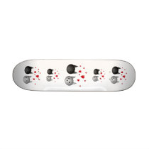 Cute Black and Grey Cats, with Hearts. Custom Skateboard