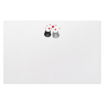 Cute Black and Grey Cats, with Hearts. Personalized Stationery