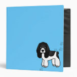 Cute Black and White Cocker Spaniel Cartoon Blue Binders