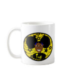 Cute Black Cartoon Girl Fino Mug