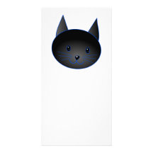 Cute Black Cat. Cat Cartoon illustration. Custom Photo Card