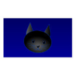 Cute Black Cat on deep midnight blue. Business Card Templates