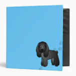 Cute Black Cocker Spaniel Cartoon Blue Vinyl Binders