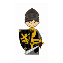 Cute Black Crusader Knight Bookmark Business Card Templates