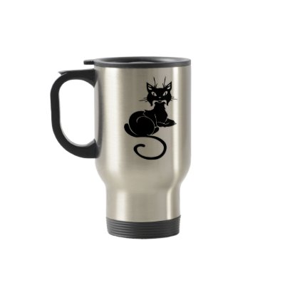 Cute Black Kitty Coffee Mug by bonfirecats