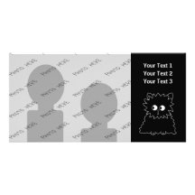 Cute Black Persian Cat. Custom Photo Card