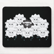 Cute Black Sheep of the Family Mousepad