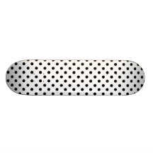 Cute Black White Polka Dots Pattern Skateboard