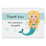 Cute blonde mermaid cartoon girl Thank You Greeting Cards