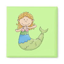 Cute Blonde Mermaid Girl Fish Design