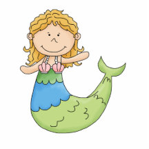 Cute Blonde Mermaid Girl Fish Design Photo Cut Outs