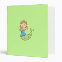 Cute Blonde Mermaid Girl Fish Design Vinyl Binders